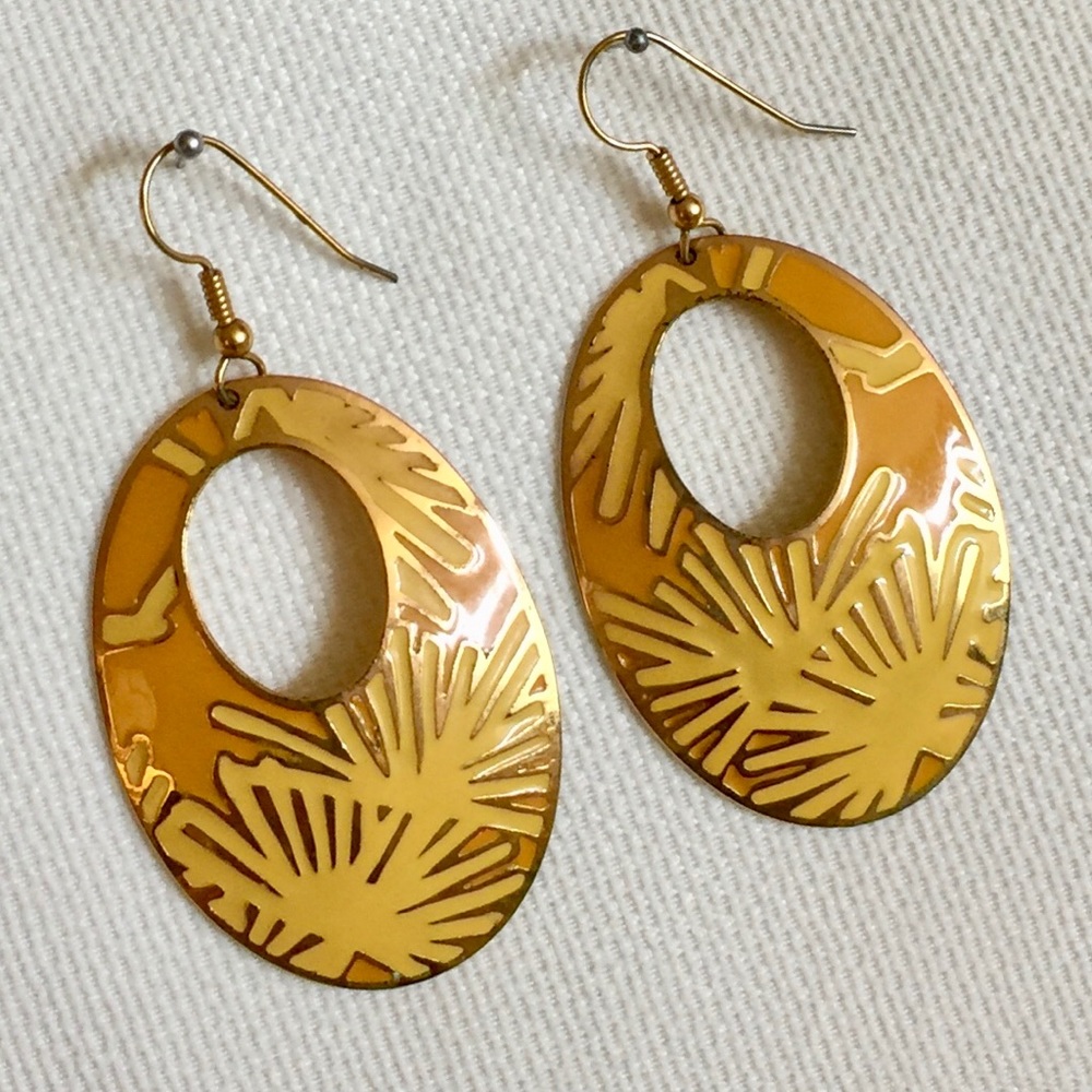 Vintage enamel drop earrings